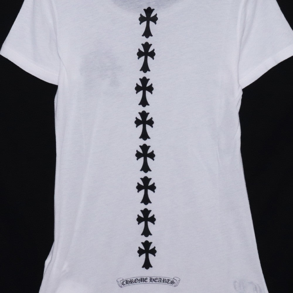 CHROME HEARTS Old Cemetery Cross Print T-Shirt White Size S