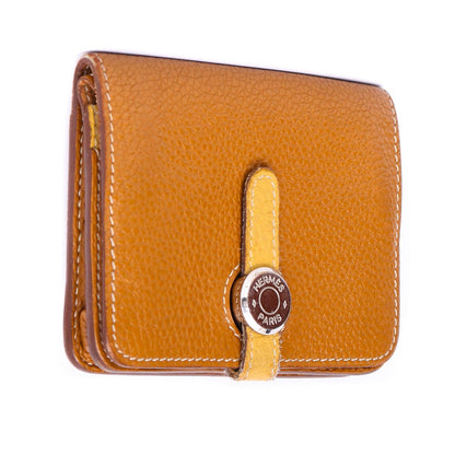 HERMES Dogon Compact Coin Wallet Brown Size ONE SIZE
