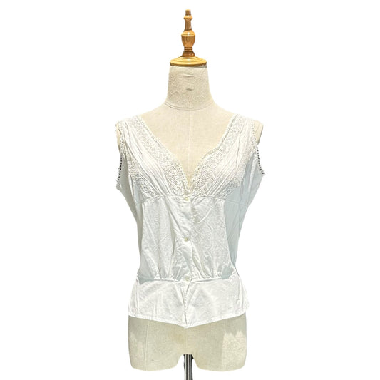 Euro antique 1900s Crochet Blouse White