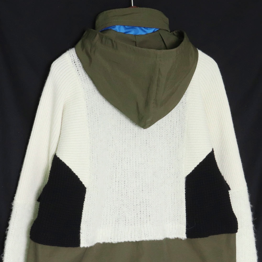 SACAI 21AW Wool Knit Alpaca Blend Docking Jacket Size 1