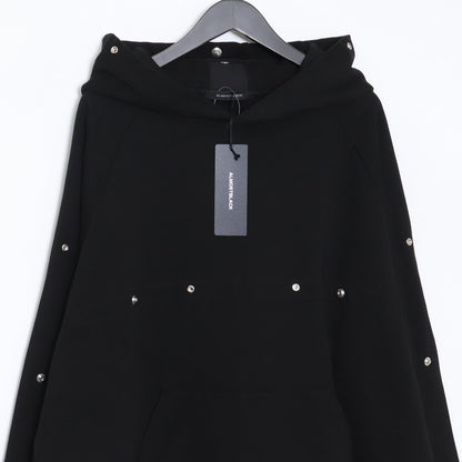 ALMOSTBLACK Dot Button Adjustment Sweat Hoodie Black Size 3