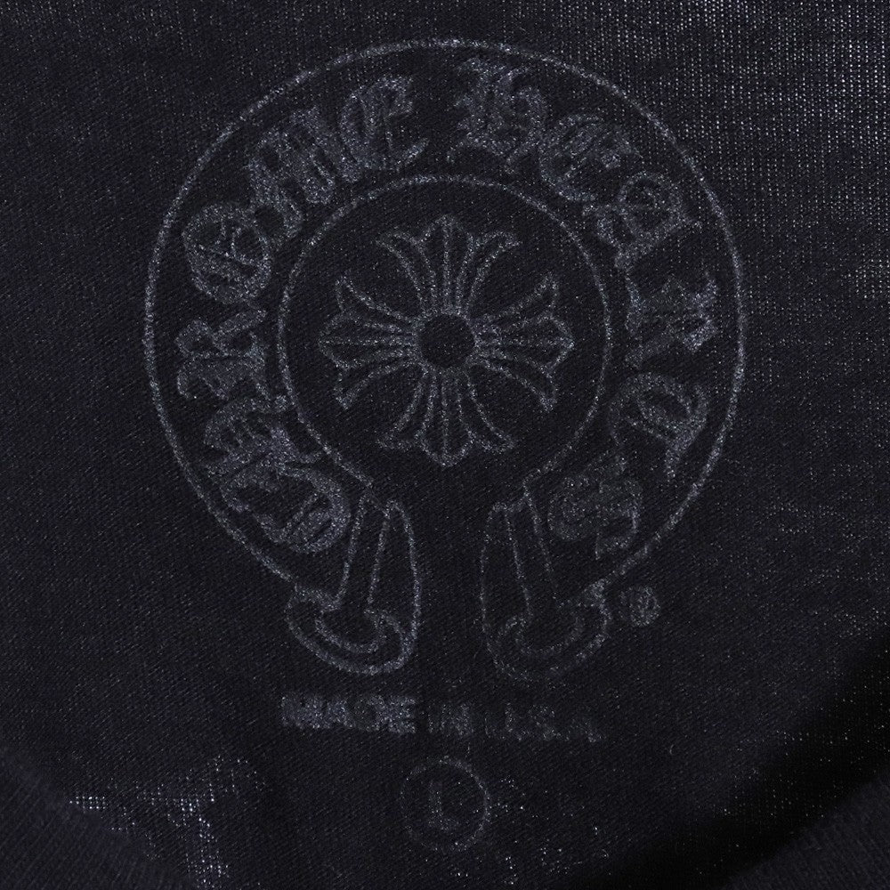 CHROME HEARTS Orange Cemetery Cross Tee Black Size L