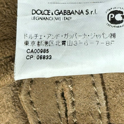 DOLCE&GABBANA Knit Sleeve Suede Zip Jacket Brown Size 48