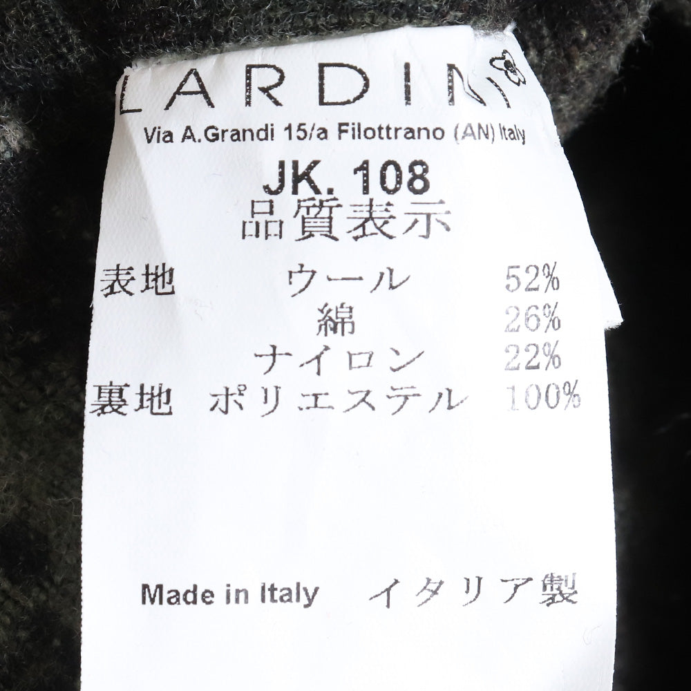 LARDINI All-Over Pattern Boutonnière Blazer Black Size 46