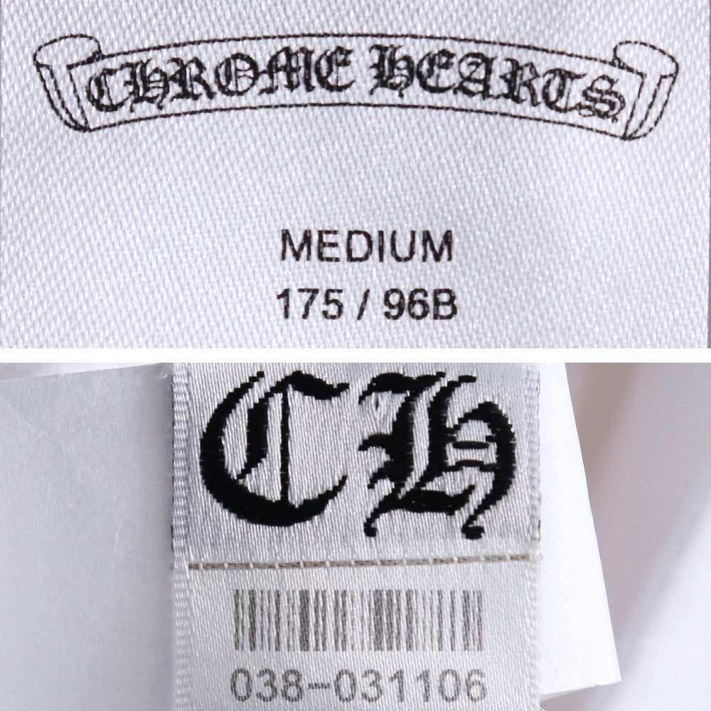 CHROME HEARTS Back Arch Logo USA Zip Up Hoodie White Size M