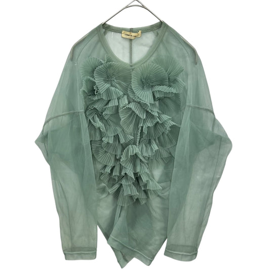COMME des GARCONS Flower-Corsage Sheer T-Shirt Size FREE