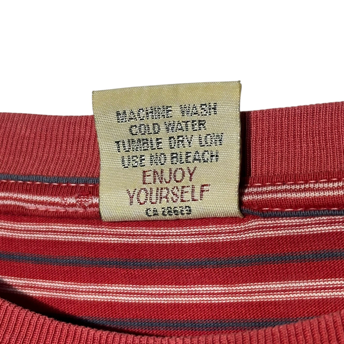 STUSSY 90s Vintage USA Striped Pocket T-Shirt Red Size L