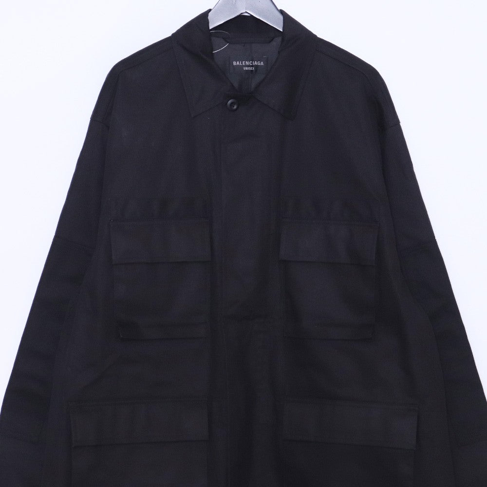 BALENCIAGA 22AW Oversized Work Cargo Jacket Black Size 2