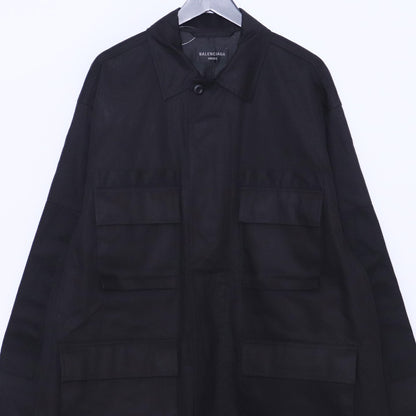 BALENCIAGA 22AW Oversized Work Cargo Jacket Black Size 2