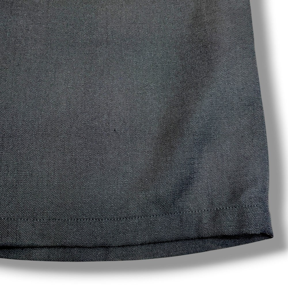 ANCELLM 25SS Distressed Wool 2-Tuck Slacks Black Size 1