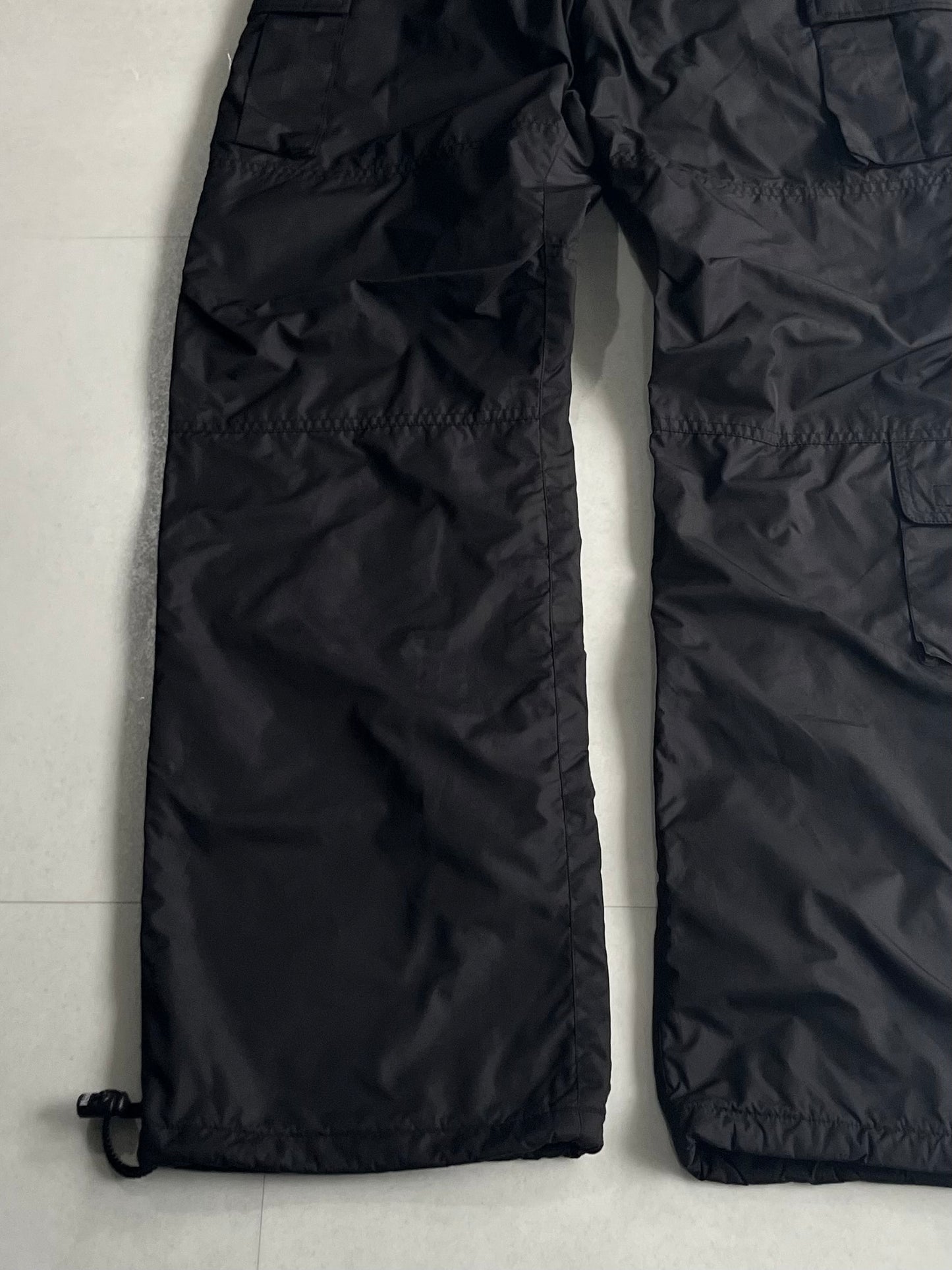 PPFM Black Nylon Cargo Pants