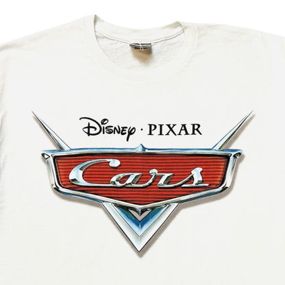 Disney Pixar CARS Movie Logo White T-Shirt Size L