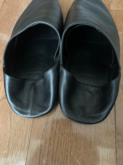 Balenciaga Black Pointed Toe Flat Mules Sandals