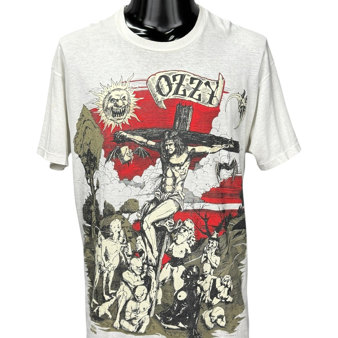 OZZY OSBOURNE 90s 1991 Crucifixion Ozzy Jesus T-Shirt Size L