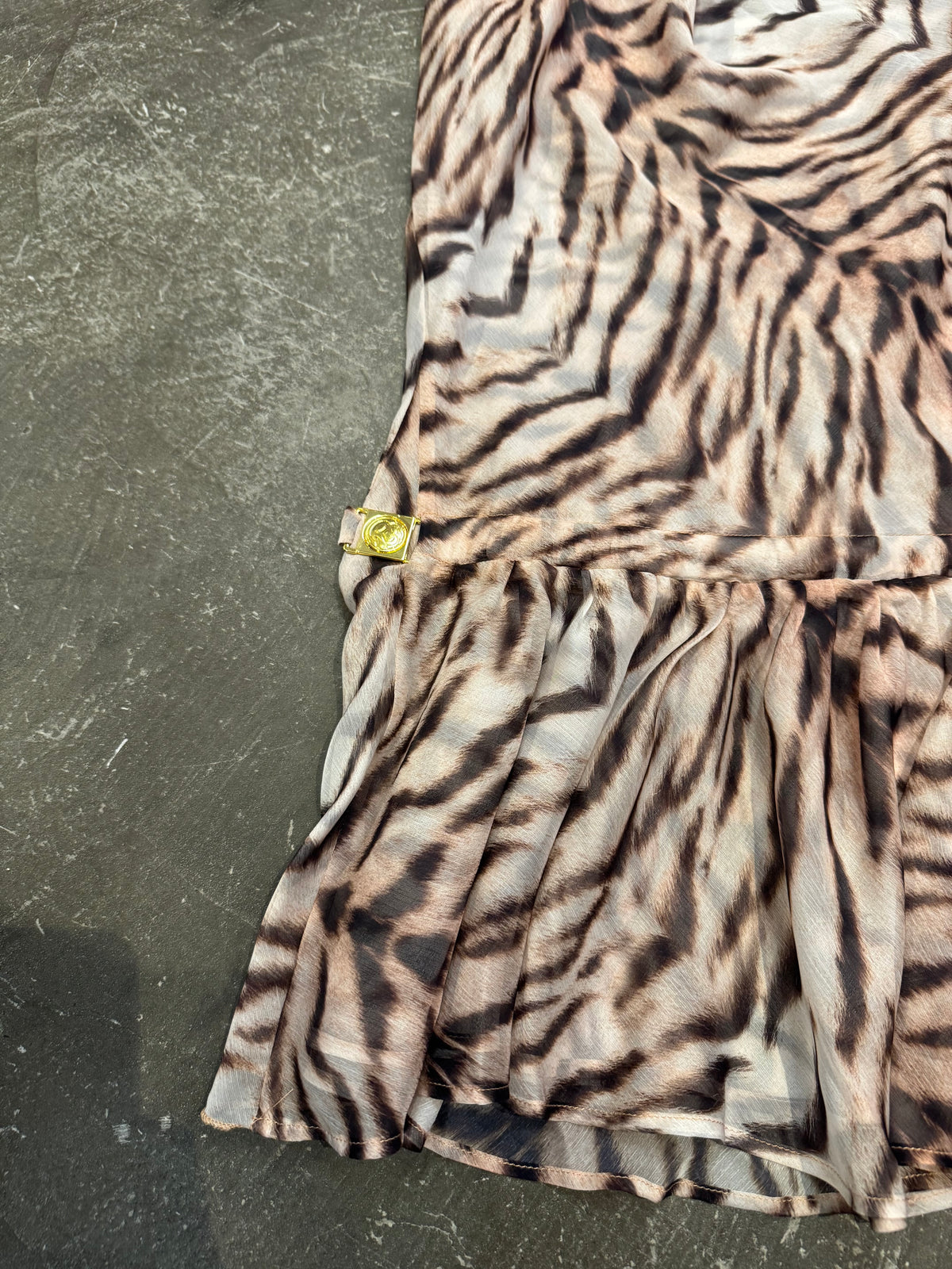 Room SERVICE Light Gold Tiger Polyester Pants Size S