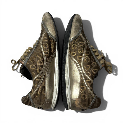 Vintage 00s Dolce&Gabbana SWAN Gold Sneakers