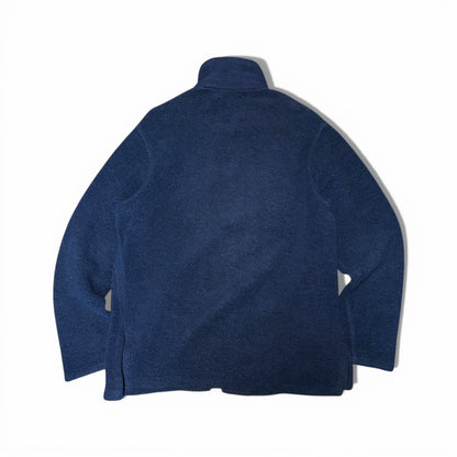 Vintage 90's HERMES Blue Zip Fleece Jacket Size 48