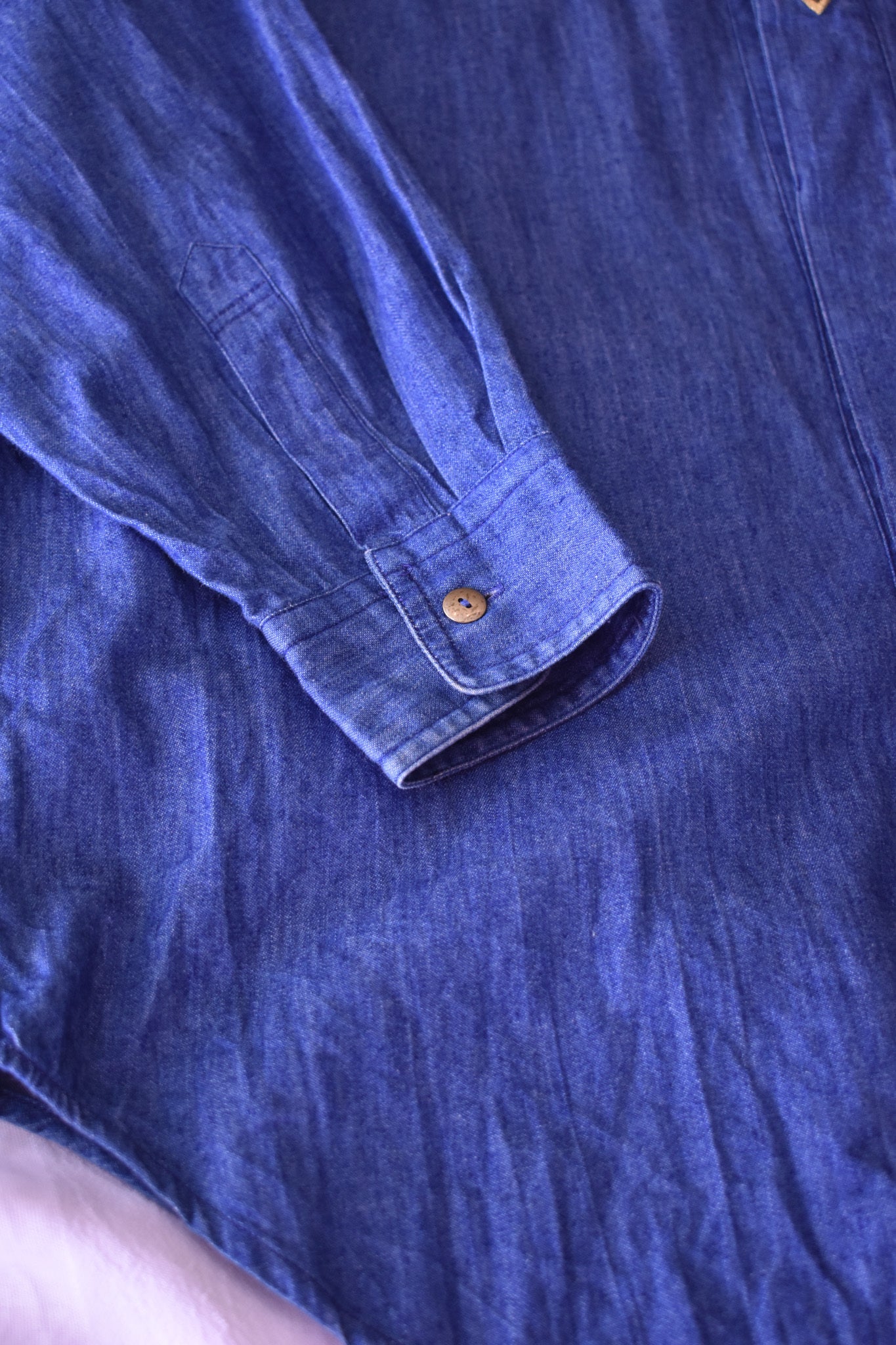 Vintage Ficce uomo Gold Bullion Denim Shirt Size M