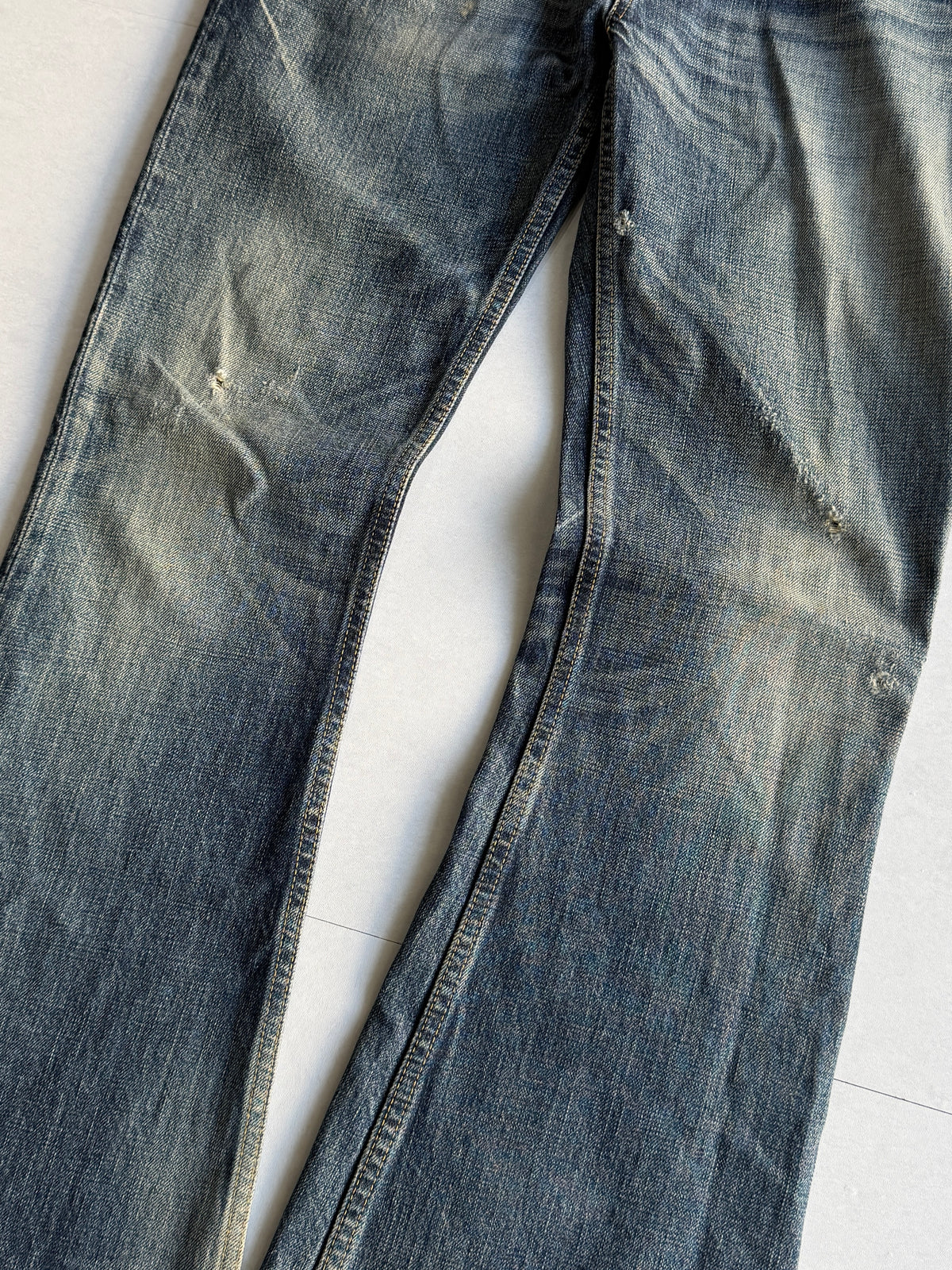 BACK BONE Worn Indigo Flared Jeans
