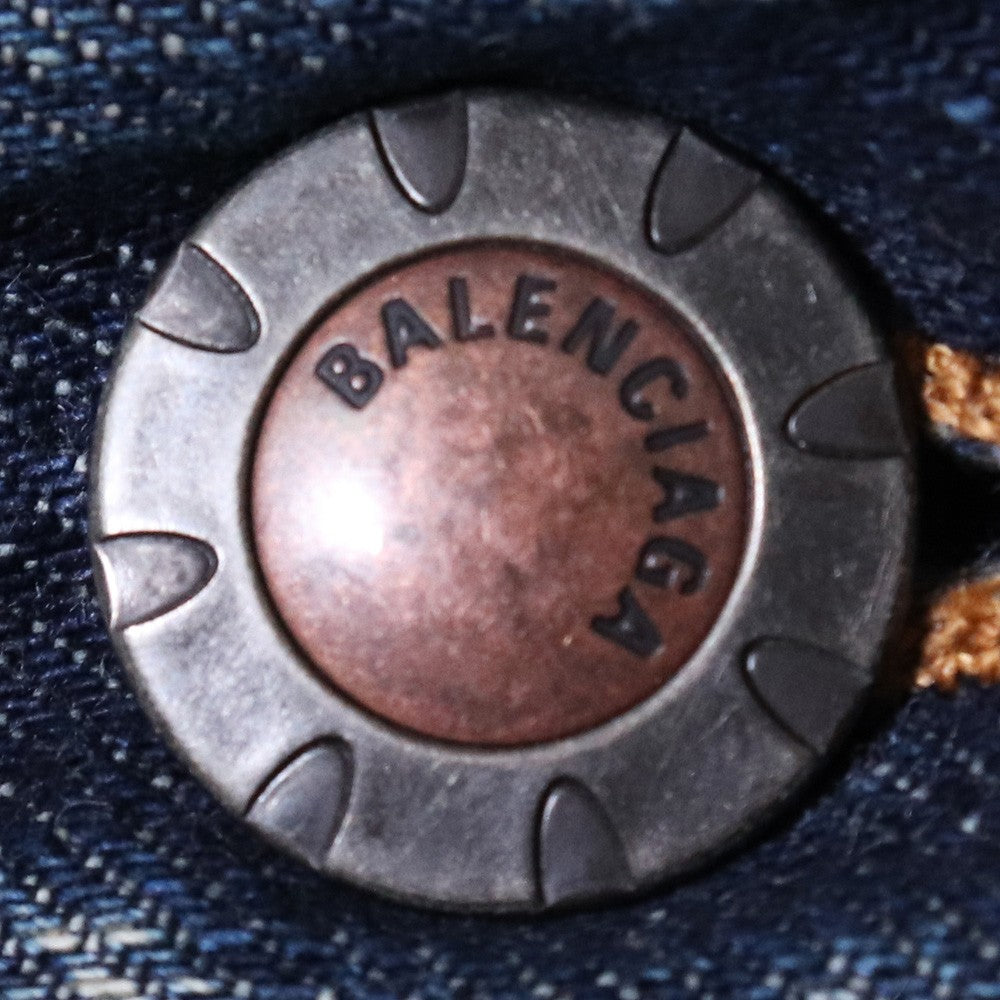 BALENCIAGA Grunge Ripped Baggy Denim Blue Size S