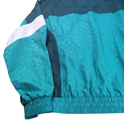 COACH Signature Logo Color Block Track Jacket Green Size S