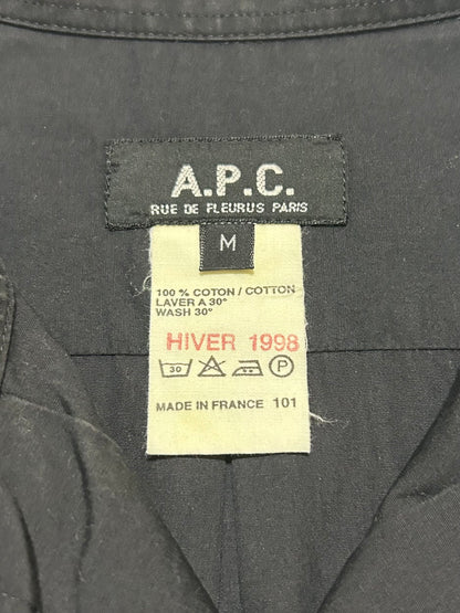 A.P.C. AW98 Plain Cotton Long Sleeve Shirt Black Size M