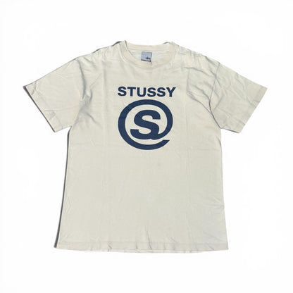Vintage 00's Stussy Beige Single Stitch Made in Size MEDIUM