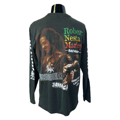 BOB MARLEY Vintage Rastaman Graphic Sleeve T-Shirt Size L