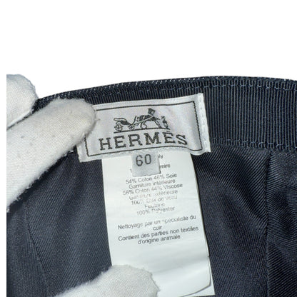 HERMES "Serena Lift" H-Logo Denim Cap Size ONE SIZE