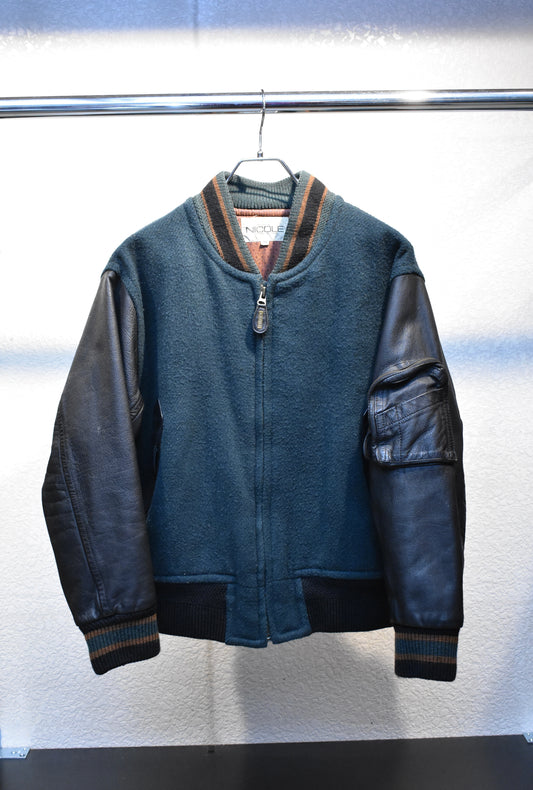 Vintage 80s Monsieur Nicole Wool Varsity Jacket Size M