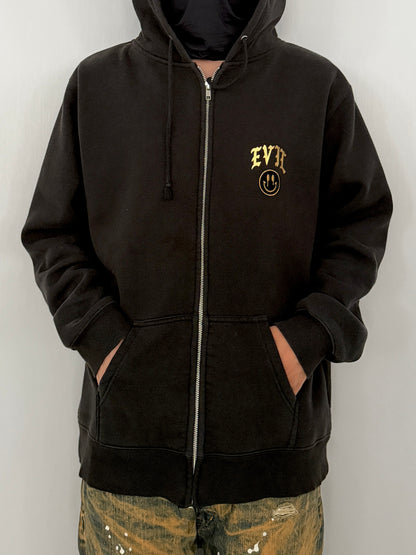 Vintage Milkboy Message Black Zip Hoodie Size XL