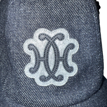 HERMES "Serena Lift" H-Logo Denim Cap Size ONE SIZE