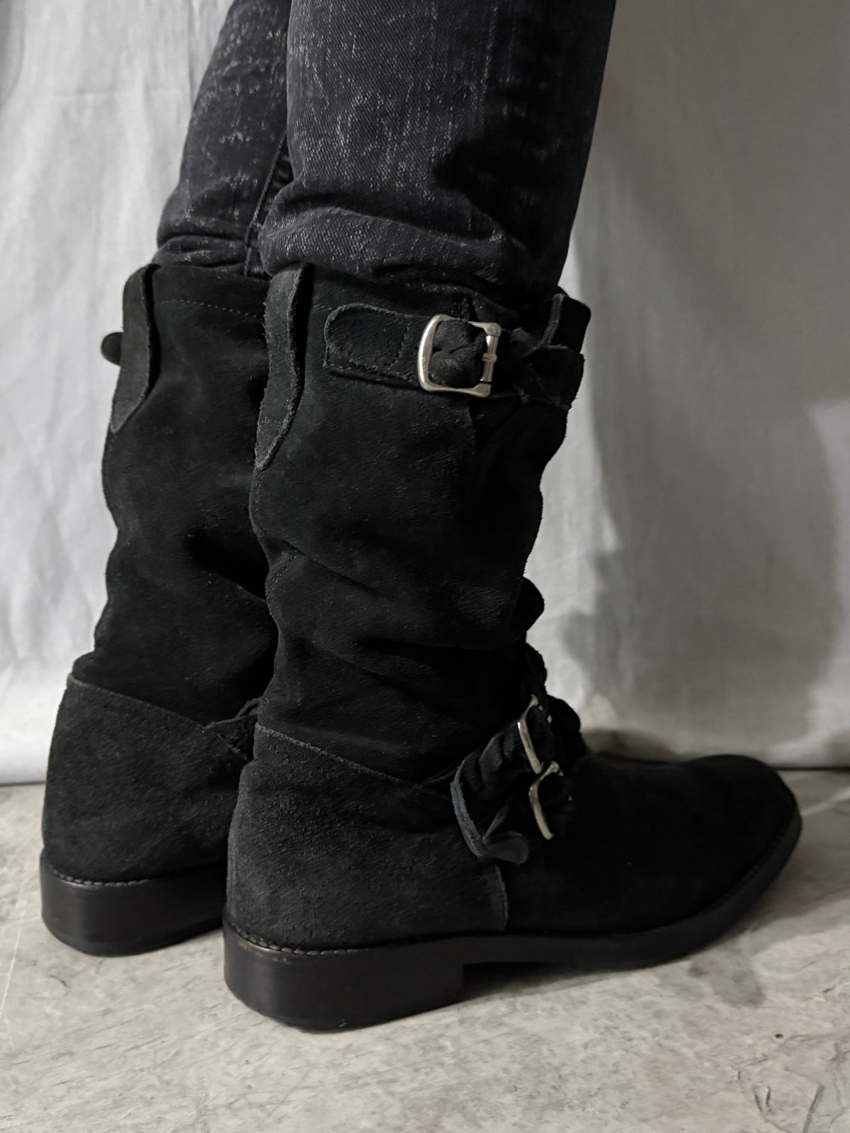 DISCOVERED Suede Engineer Long Boots Size S
