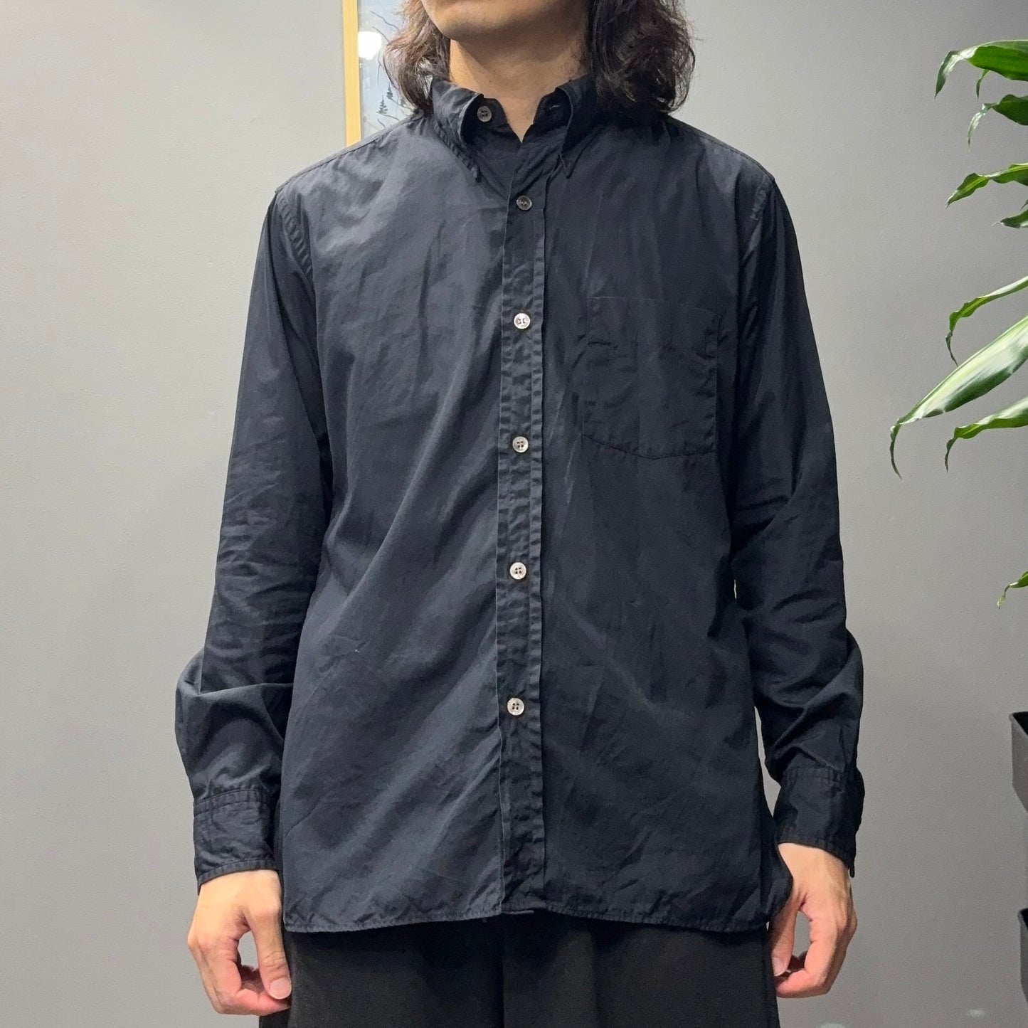 Y's for men 90s Navy Placket Front Shirt Size 2