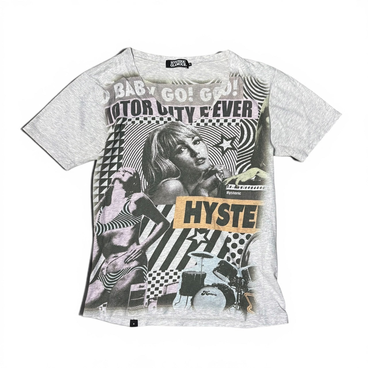 Japanese Brand Hysteric Glamour Faded Print V-Neck Size S