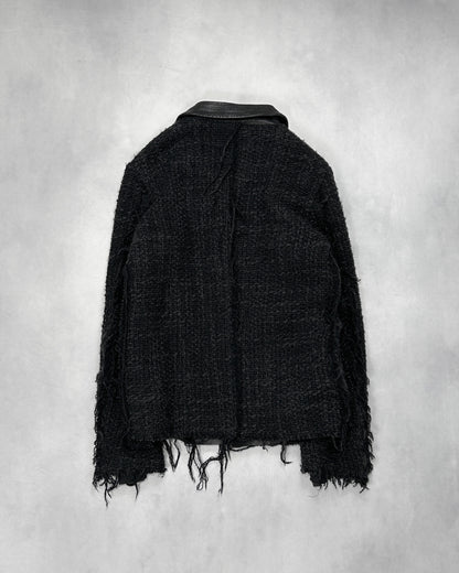 Isamu Katayama Backlash Black Tweed Fringe Jacket Size 1