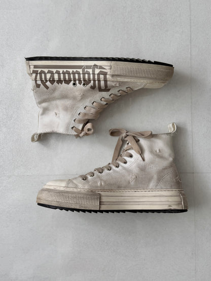 Dsquared2 Beige Distressed Sneakers Size EU 42