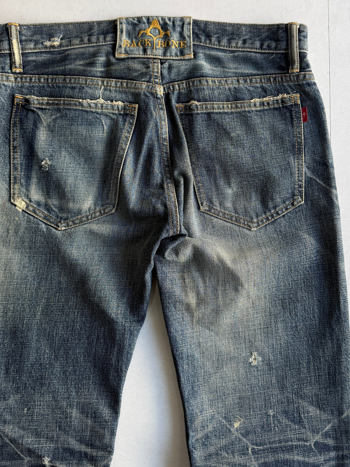 BACK BONE Worn Indigo Flared Jeans