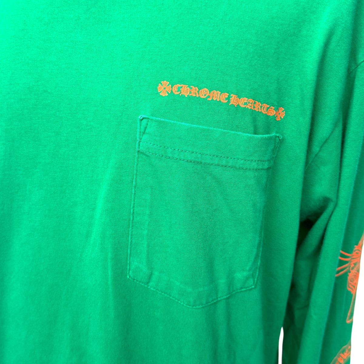 CHROME HEARTS Horseshoe Logo Long Sleeve T-Shirt Green USA Size L