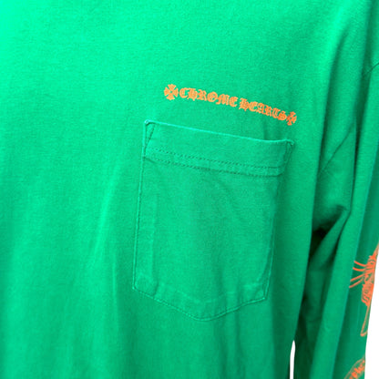 CHROME HEARTS Horseshoe Logo Long Sleeve T-Shirt Green USA Size L