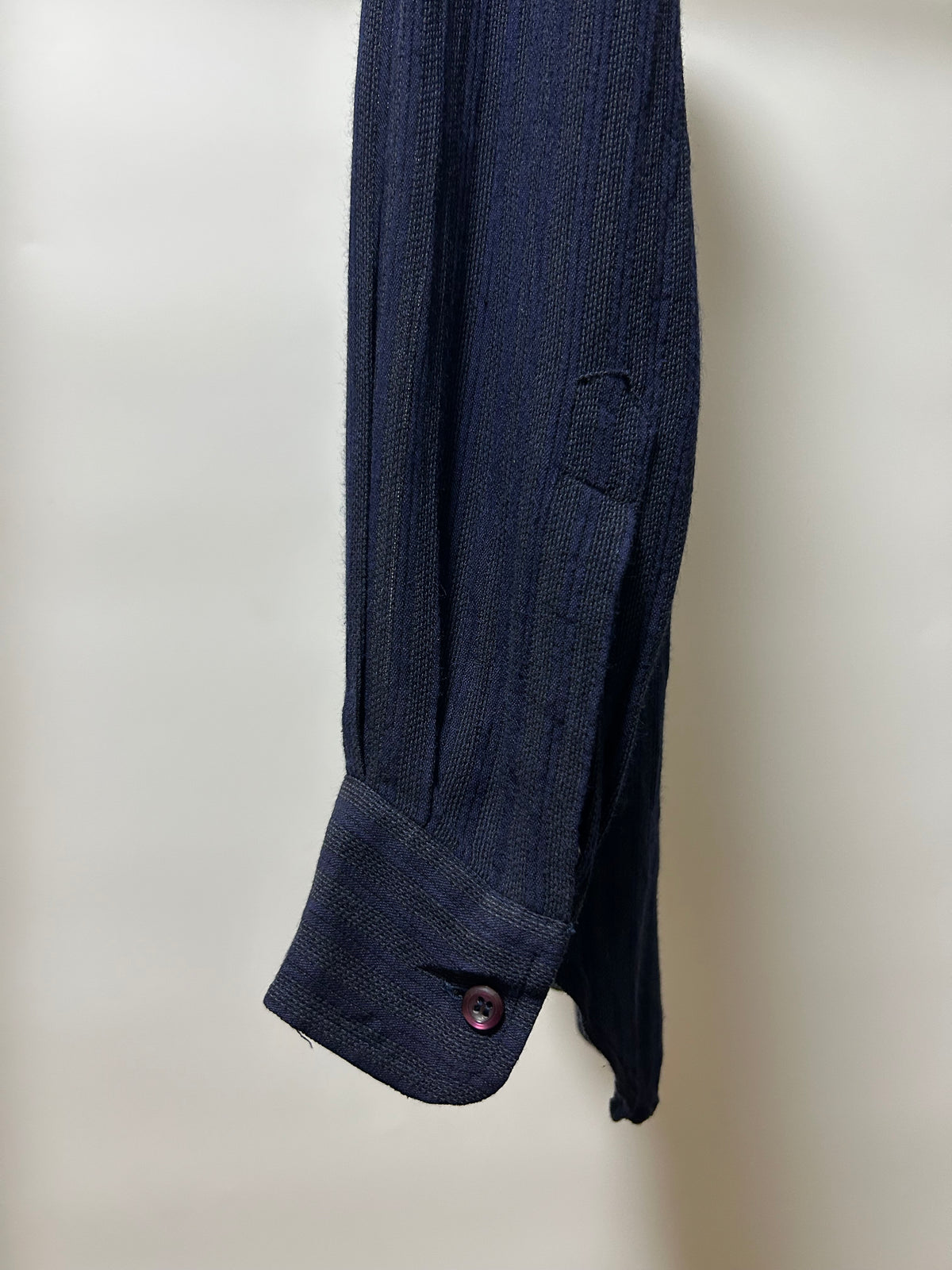 EMPORIO ARMANI 90s Sheer Stripe Shirt Navy Size S