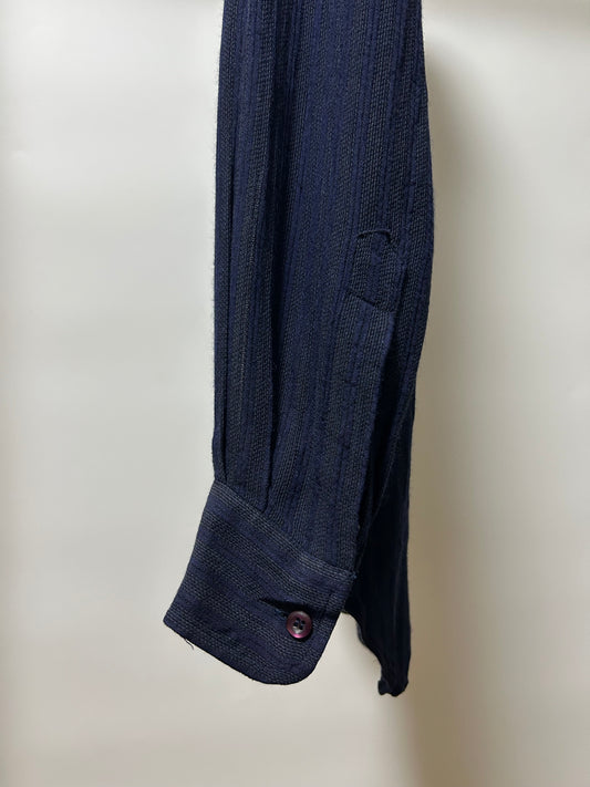 EMPORIO ARMANI 90s Sheer Stripe Shirt Navy Size S
