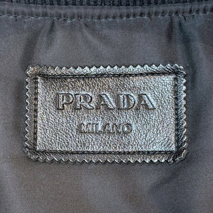 PRADA Nappa Leather MA-1 Bomber Jacket Black Size 50