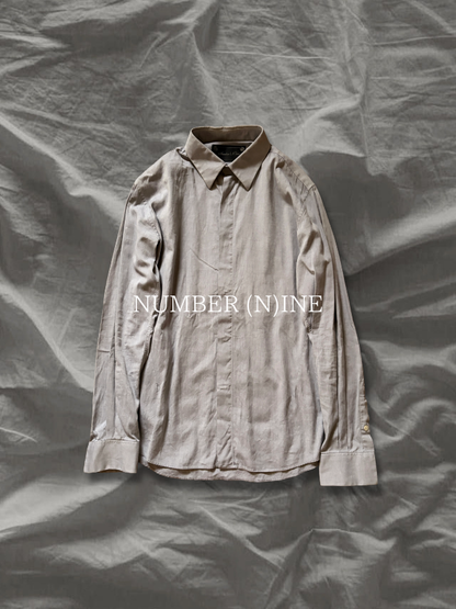 NUMBER (N)INE Love God Murder Asym Fly Front Shirt