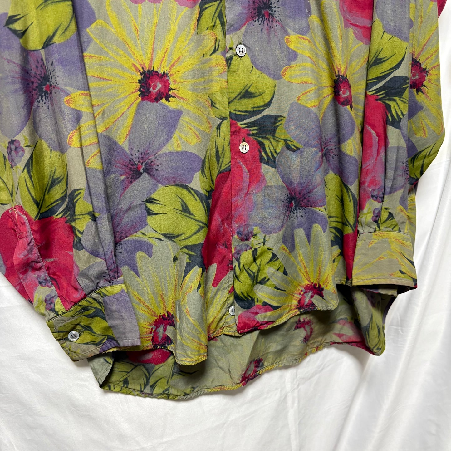 Paul Smith 80s Floral Graphic Long Sleeve Shirt Multi Size L