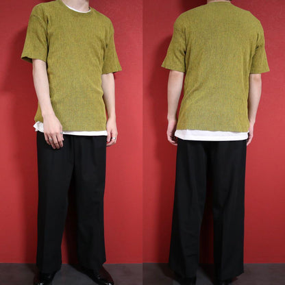 Issey Miyake Yellow Oversized 3D Patterned T-Shirt Size M