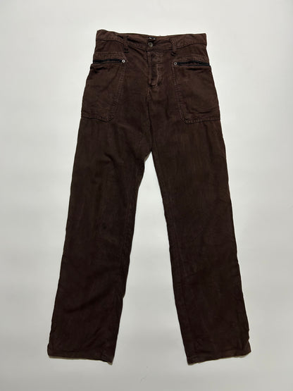 Dolce & Gabbana D&G 2000s Bordeaux Moleskin Cargo Trousers