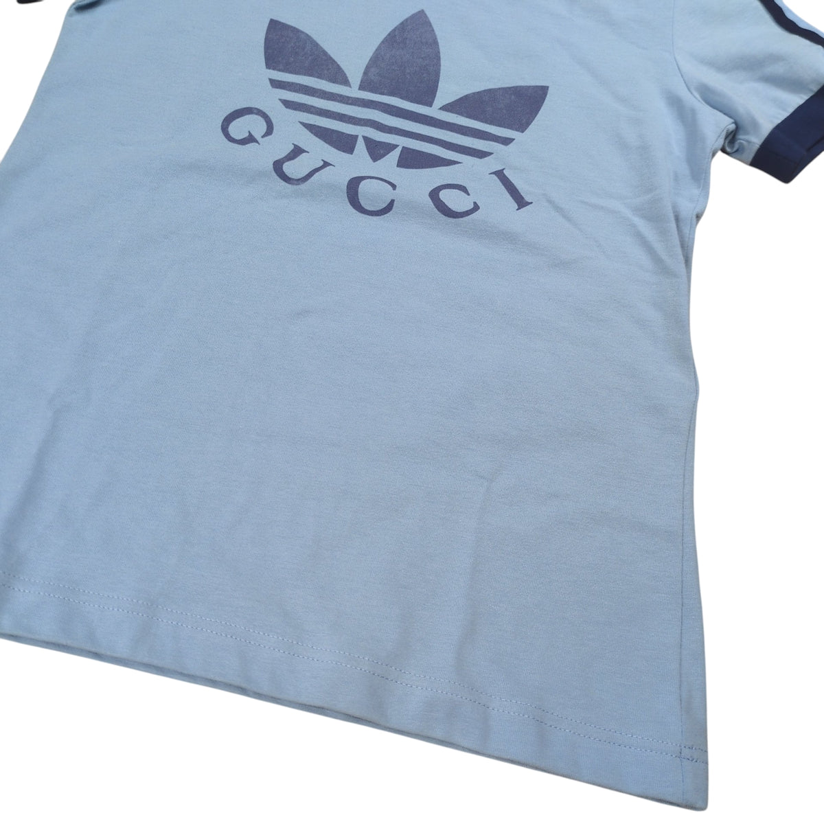 Gucci x adidas Trefoil Logo T-Shirt Blue Size S