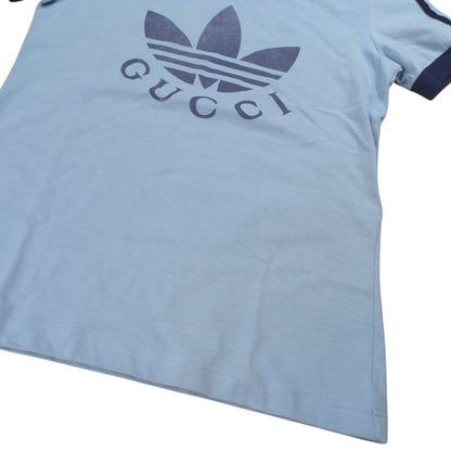 Gucci x adidas Trefoil Logo T-Shirt Blue Size S