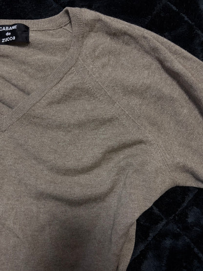 zucca 00s Wool Silk Cashmere Drape V-Neck Knit Size M